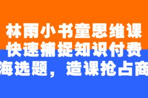 【副业2884期】知识付费怎么做：林雨小书童思维课，玩转知识付费蓝海选题造课