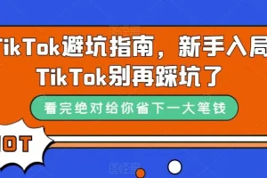 【第6051期】TikTok避坑指南，新手入局TikTok别再踩坑了