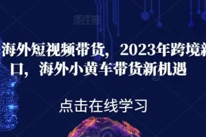 【第5706期】Tiktok如何带货：2023年跨境海外短视频带货，Tiktok海外小黄车带货新机遇