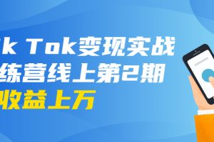 【1975期】龟课·Tik Tok变现实战训练营线上第2期：日入上百+美刀 月收益上万不成问题