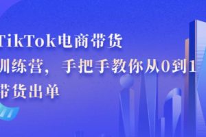 【副业2644期】tiktok电商怎么做：TikTok电商带货训练营，带你从0到1爆单出货