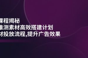 【第9040期】千川课程:随心推测素材高效搭建计划,新素材投放流程,提升广告效果