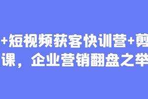 【第9423期】AI+短视频获客快训营+剪辑课，企业营销翻盘之举