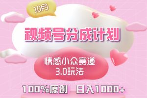 【第8443期】视频号情感小众赛道3.0.纯原创视频，每天1小时，小白易上手
