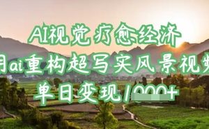 【第9257期】AI视觉疗愈经济：用ai重构超写实风景视频，单日变现多张