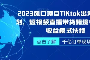 【第5659期】TikTok如何带货：2023TikTok出海短视频直播带货跨境电商