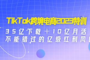 【副业4170期】跨境电商怎么做：TikTok跨境电商2023特训，35亿下载不能错过的亿级风口