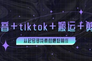 【副业3736】在国内怎么玩tiktok：百万粉丝博主·抖音+tiktok+搬运+剪映+起号+爆款