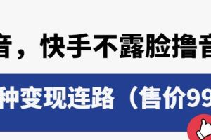 【第5175期】无人直播赚音浪：抖音快手不露脸撸音浪项目，多种变现连路（售价998）