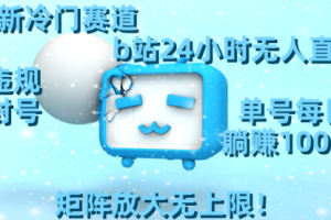 【第6944期】最新冷门赛道，b站24小时无人直播 0违规0封号，单号每日躺赚100＋