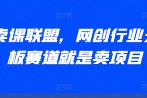 【第8675期】AI卖课联盟，网创行业天花板赛道就是卖项目