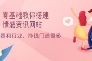【副业3612】副业赚钱之零基础搭建情感资讯网站：暴利行业，挣钱门道多（教程+源码）