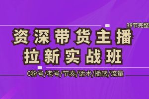 【第4498期】资深带货主播起号思路实战：0粉号/老号/节奏/话术/播感/流量-38节完整版