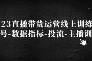 【第4455期】抖音直播带货怎么弄：2023直播带货线上训练营，抖音起号-数据指标-投流-主播训练