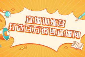【副业2013期】零基础直播训练营：全方位打造百万销售直播间