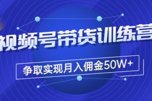 【副业3535】视频号带货赚钱效果：《视频号带货训练营》月入佣金50W+（课程+资料+工具）