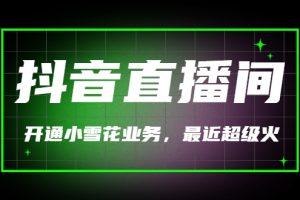 【副业3379期】抖音小雪花功能怎样开通：最近超火的抖音直播间开通小雪花项目