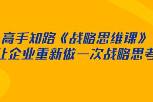 【副业2945期】如何经营公司：《和君战略思维课》升级战略思考