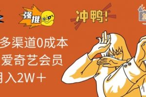 【第8486期】2024多渠道0成本售卖爱奇艺会员月入2W＋
