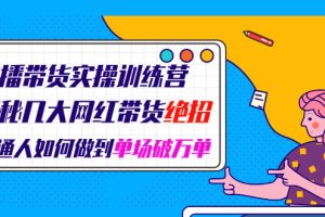 【副业2390期】直播带货实操训练营：揭秘头部网红带货绝招+普通人如何做到单场破万单（高清视频）