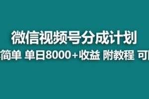 【第7027期】视频号分成计划最新玩法，单天收益8000+，附玩法教程