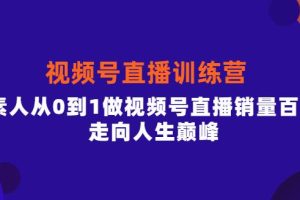 【副业3813】视频号怎么直播带货：从0到视频号直播销量百万，行动派·视频号直播训练营