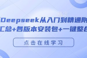 【第8963期】完整版Deepseek从入门到精通附最全指令汇总+各版本安装包+一键整合包