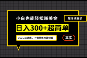 【第8334期】小白不懂英语也能赚美金,日入300+超简单,详细教程