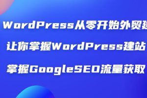 【副业2232期】WordPress从零开始外贸建站，掌握Google流量获取