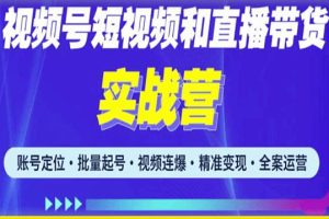【第4784期】视频号怎么赚钱：2023最新微信视频号引流和变现全套运营实战课程