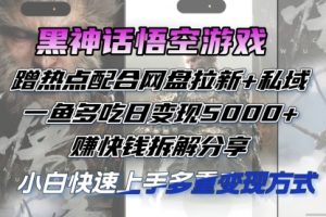 【第8171期】黑神话悟空游戏蹭热点配合网盘拉新+私域