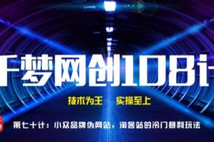 【副业2083期】截流项目小众品牌伪官网，淘客站的冷门暴利玩法