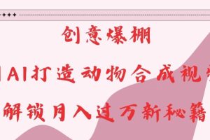 【第8718期】创意爆棚，用AI打造动物合成视频，解锁月入过W新秘籍【揭秘】