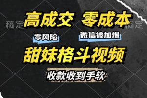 【第8638期】高成交零成本，售卖甜妹格斗视频，谁发谁火，加爆微信