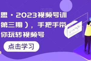【第6193期】狼团联盟·2023视频号训练营（第三期），手把手带你玩转视频号