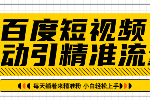 【副业2442期】百度短视频怎么挣钱：被动精准引流项目（视频课程）