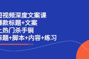 【副业2704期】短视频文案课：短视频上热门杀手锏（标题+脚本+内容+练习）