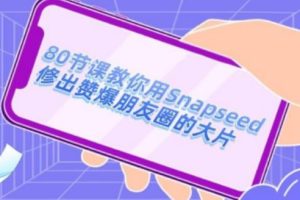 【副业2685期】Snapseed教程：80节课用Snapseed修出赞爆朋友圈的大片！