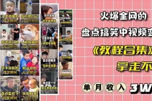 【第6154期】火爆抖音的搞笑盘点中视频项目（附全套素材包+工具礼包）