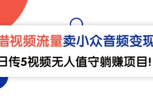 【副业2982期】音频如何变现：借视频流量，卖小众音频变现，日传5视频无人值守