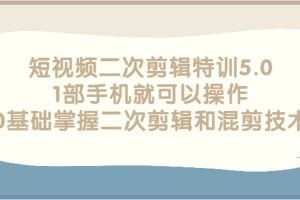 【副业3081期】短视频二次剪辑:0基础掌握短视频二次创作和短视频混剪技术