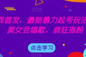【第5871期】全网首发,最新暴力抖音起号玩法,AI美女会唱歌,疯狂涨粉【揭秘】