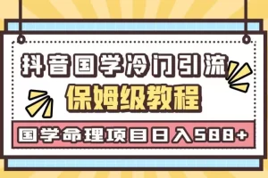 【第5752期】抖音玄学账号怎么做：抖音国学玄学神秘学最新命理冷门引流，日引流50+日入500+