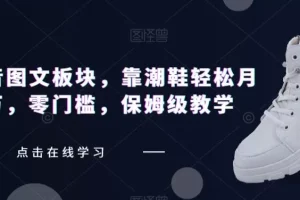 【第5713期】抖音图文潮鞋项目怎么做:全新靠潮鞋轻松月入过万,零门槛,保姆级教学【揭秘】