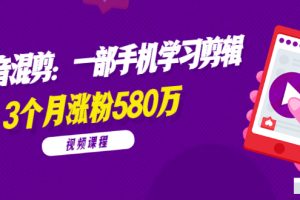 【副业2172期】抖音混剪副业赚钱项目-3个月涨粉580万【全套视频课程】