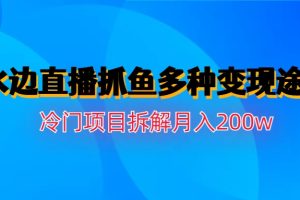 【第5515期】抖音直播抓鱼怎么赚钱：水边直播抓鱼冷门项目，多种变现途径月入200w拆解