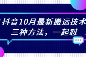 【副业2494期】10月份抖音三种搬运技术实操【视频课程】