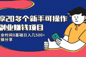 【副业2356期】新手可操作-21个副业赚钱项目：实操分享视频课