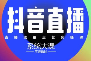 【副业2626期】抖音怎么直播：数据哥直播间流量运营线上实操课