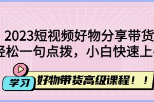 【副业4107期】2023短视频好物分享带货：短视频带货怎么做，好物带货高级课程